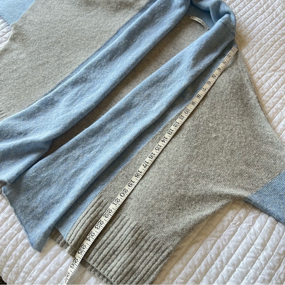 Subtle Luxury 100%Cashmere cocoon Cardigan open front shawl collar blue S/M - Picture 7 of 13